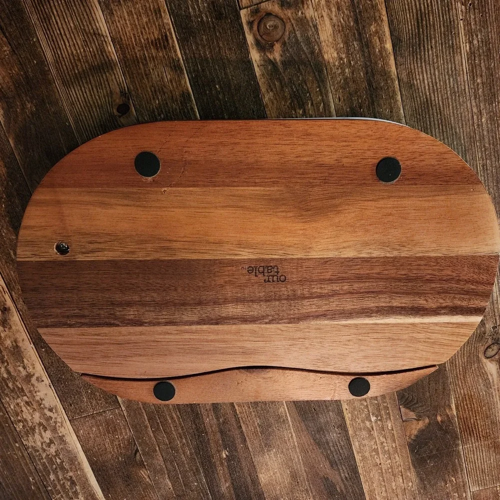 Our Table Wood Marble Cheese Cutting Charcuterie Board Knife Set